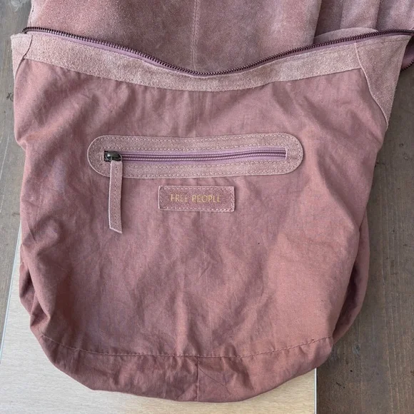 Free People Roma Suede Leather Slouchy Hobo Tote Bag - Picture 9 of 16